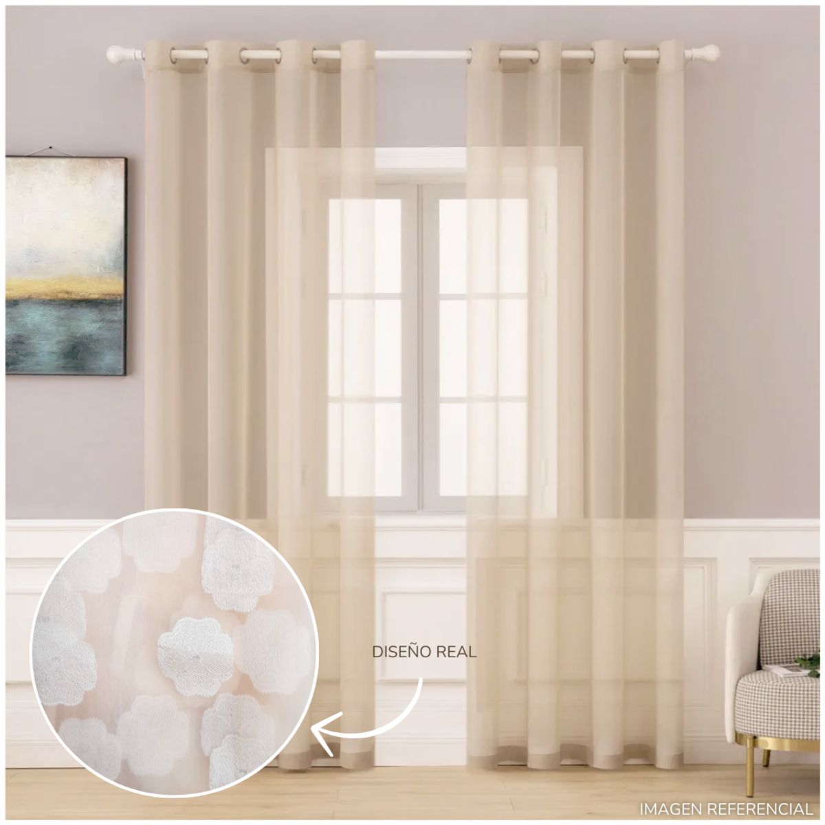 INSPIRA MARKET - Cortina de sala elegante 140 X 240 cm SET