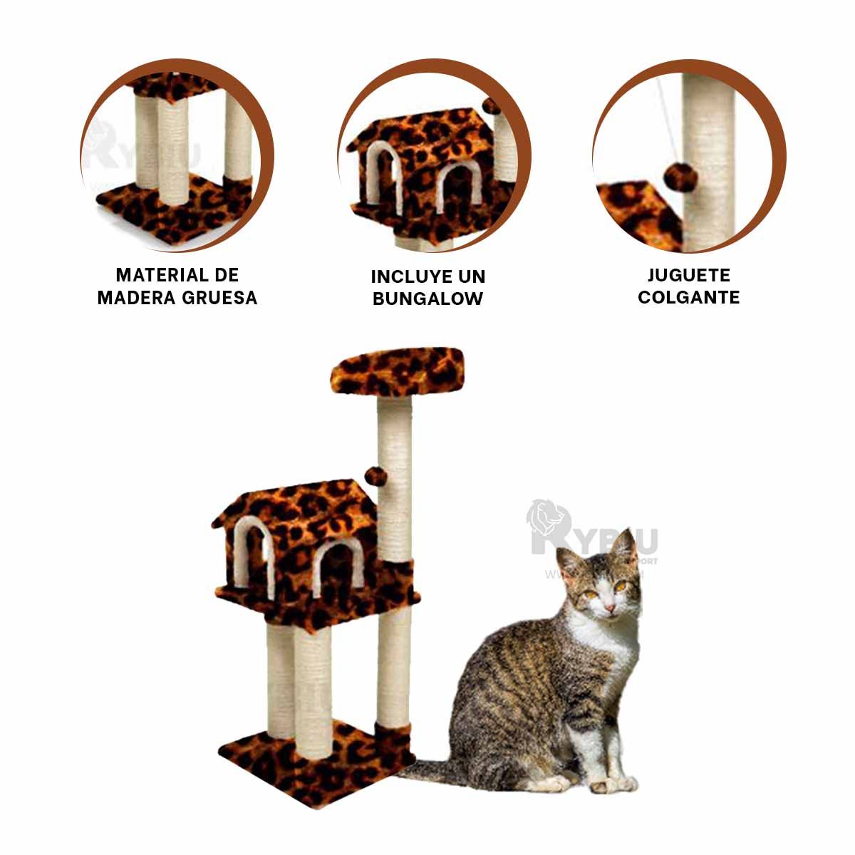 GENERICO - Gym Espacioso para Felinos Animal Print Y+Regalo Stickers