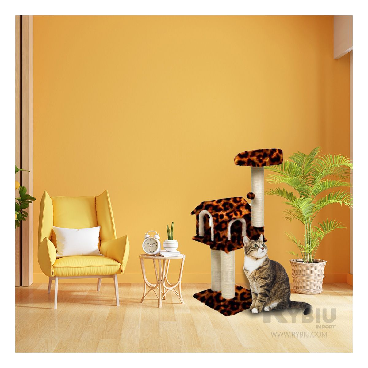 RYBIU IMPORT - Gimnasio Gatuno Versatil Animal Print Y+Papel de Regalo