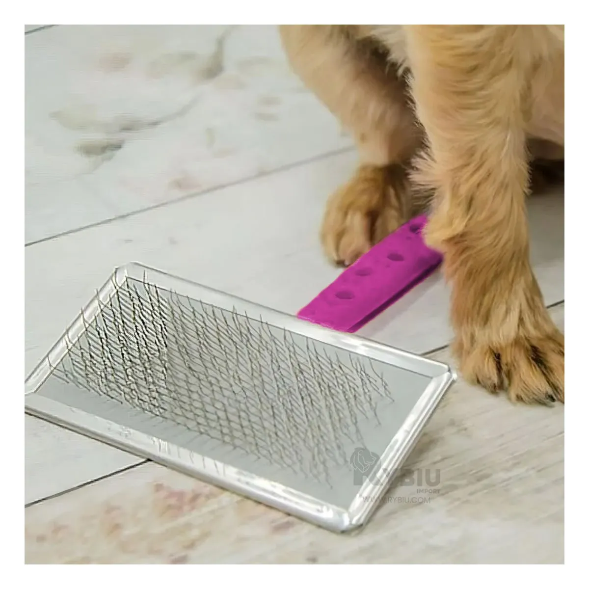 GENERICO - Cepillo Quita Pelos de Metal XL Fucsia Y+Papel de Regalo