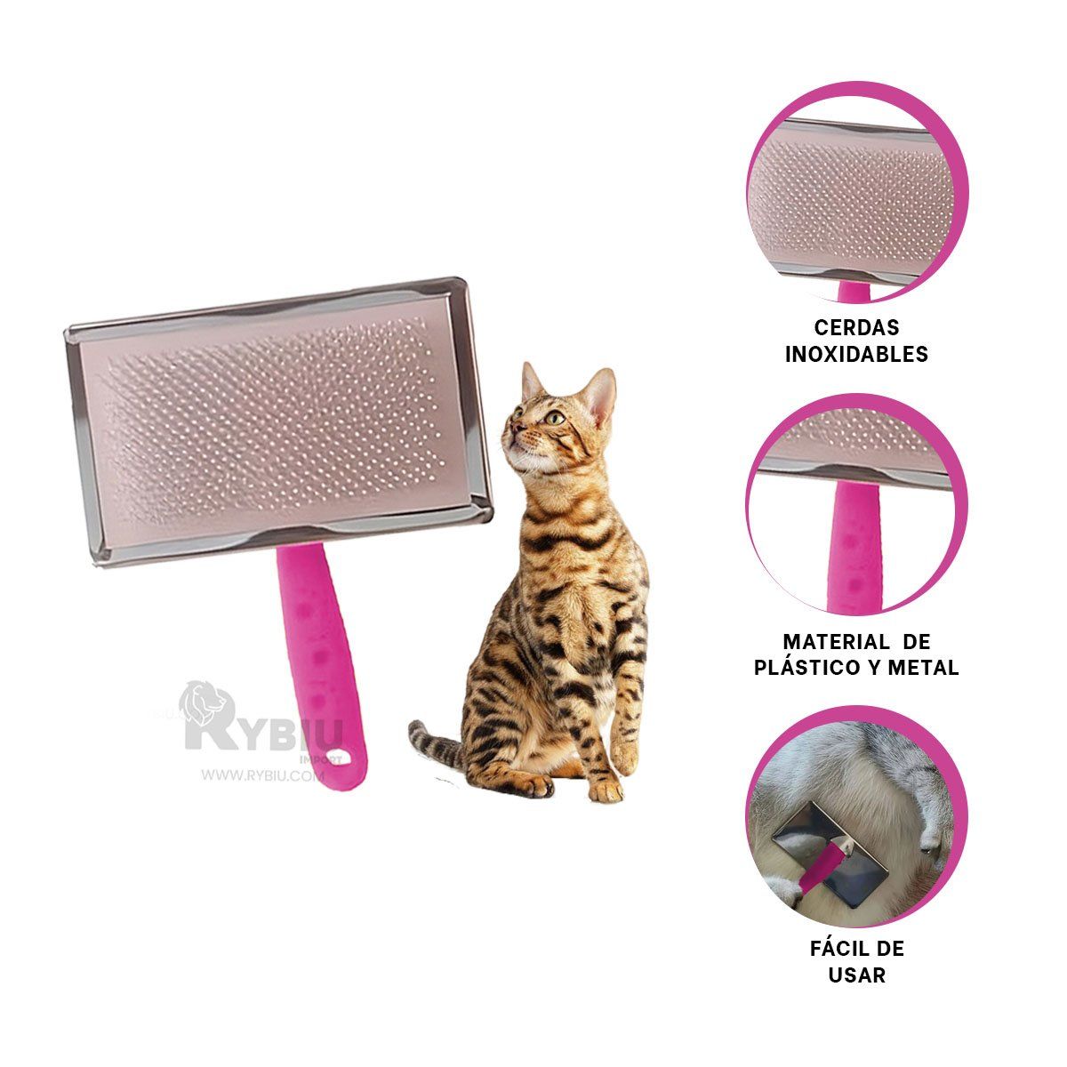 GENERICO - Peine para Pelusas Cuadrada XL en Fucsia Y+Agendita