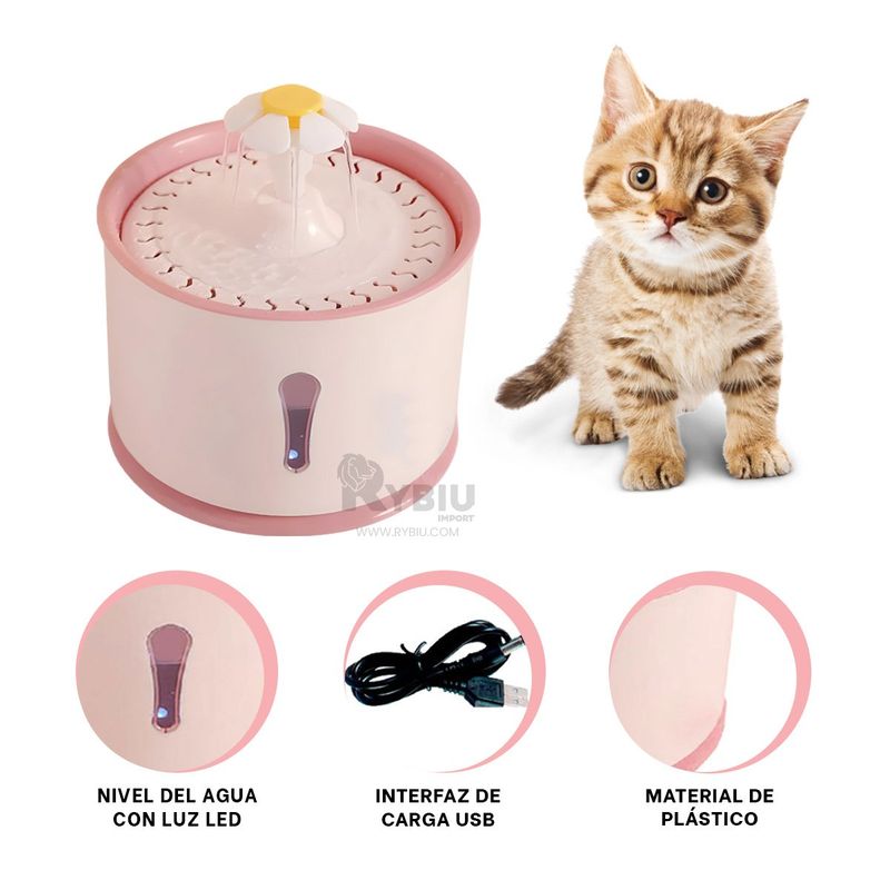 RYBIU IMPORT - Bebedero Versatil en Color Rosado Y+Gift MiniAgenda