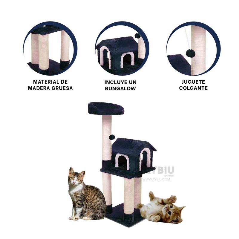 GENERICO - Rascadora de 3 Pisos para Animalese Azul Y+Post-it Adhesivos