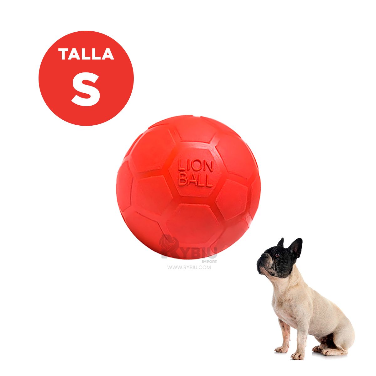 GENERICO - Pelota para Perro en Lion de Jebe para Perro de Color Rojo