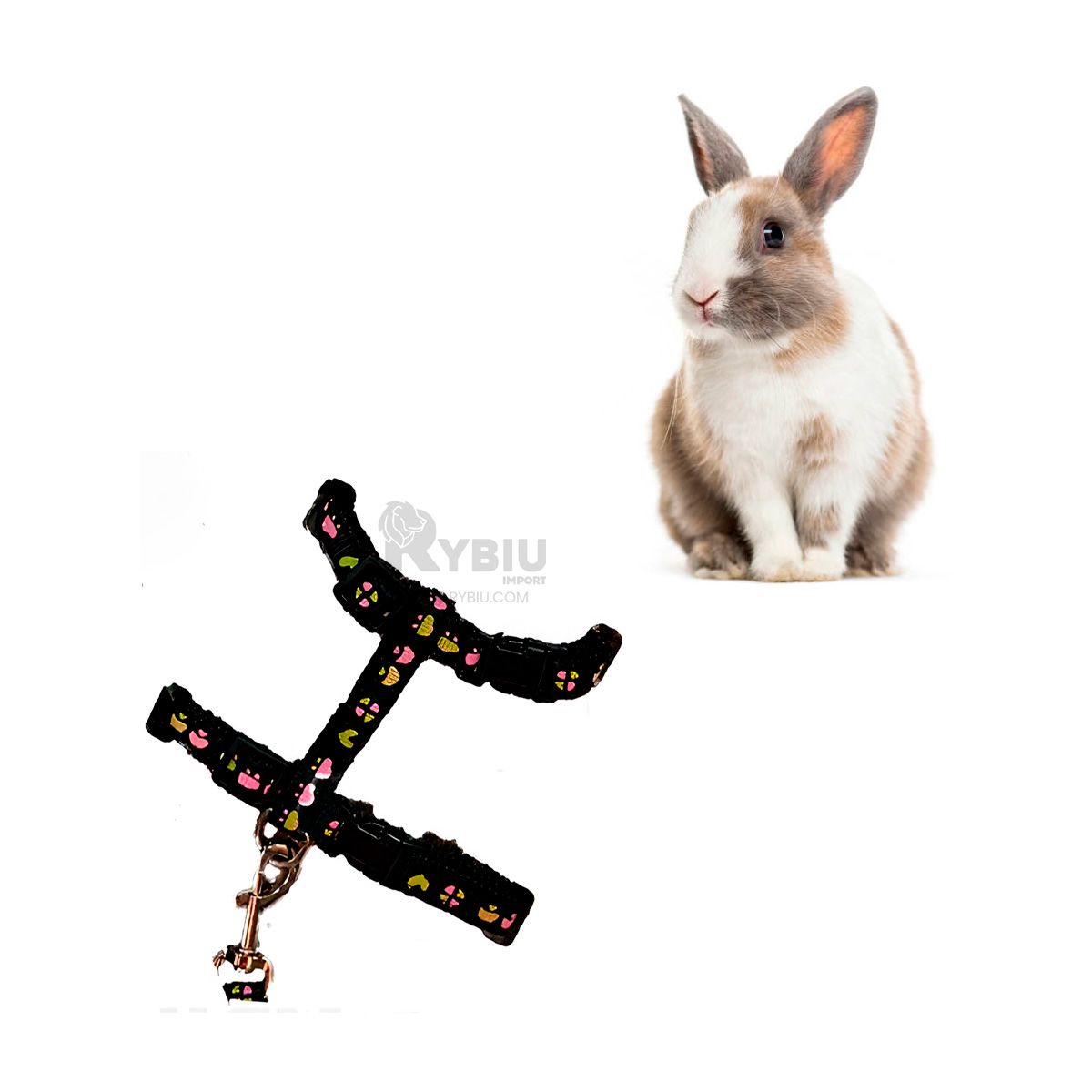 GENERICO - Arnes Practico para Conejos Delgado en Tono Negro Y+Agendita