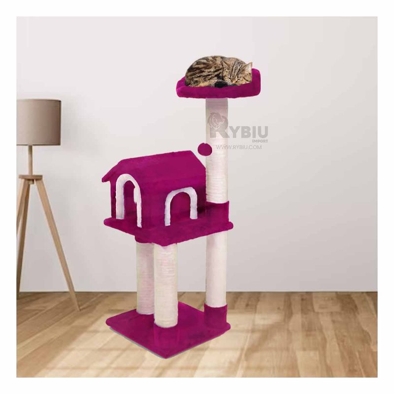 RYBIU IMPORT - Gym Moderno y Manejable para Divertir a Gatos Color Fucsia