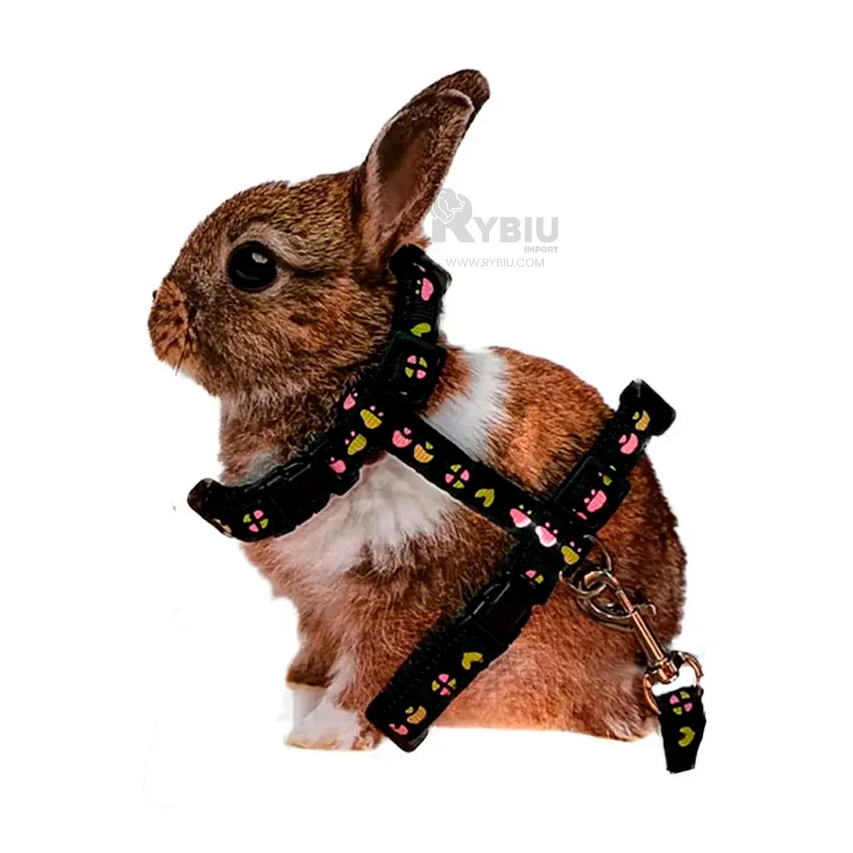 RYBIU IMPORT - Arnes para Conejo de Paseo Delgado de Color Negro