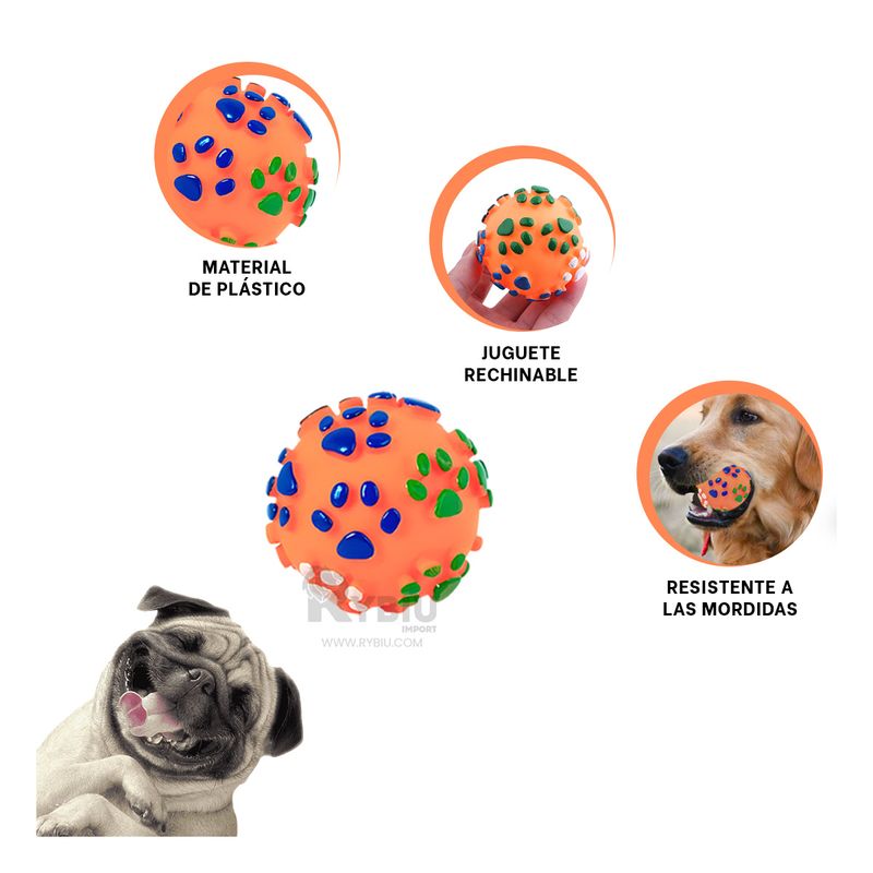 GENERICO - Balon Esferico para Perros en Anaranjado Y+Post-it Adhesivos