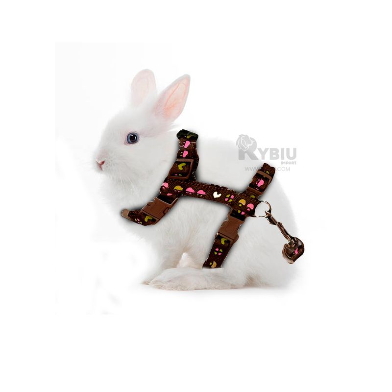 GENERICO - Arnes Comodo y Delgado para Conejo en Tono Marron Y+Stickers