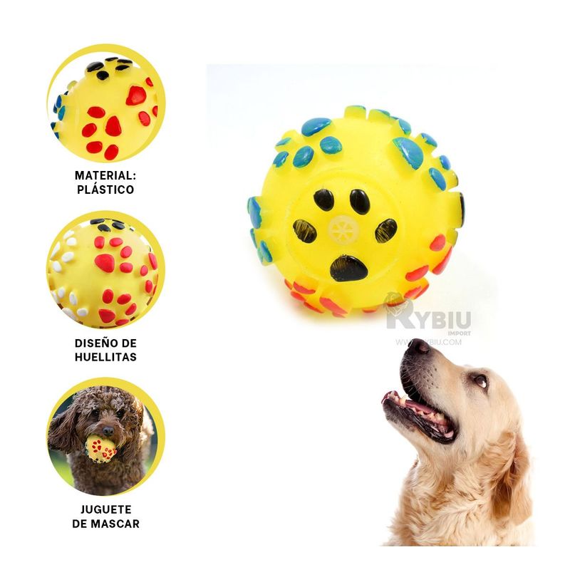 GENERICO - Balon Esferico para Perros en Amarillo Y+Post-it Adhesivos