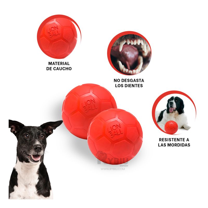 RYBIU IMPORT - Balon Esferico para Perros en Rojo Y+Post-it Adhesivos