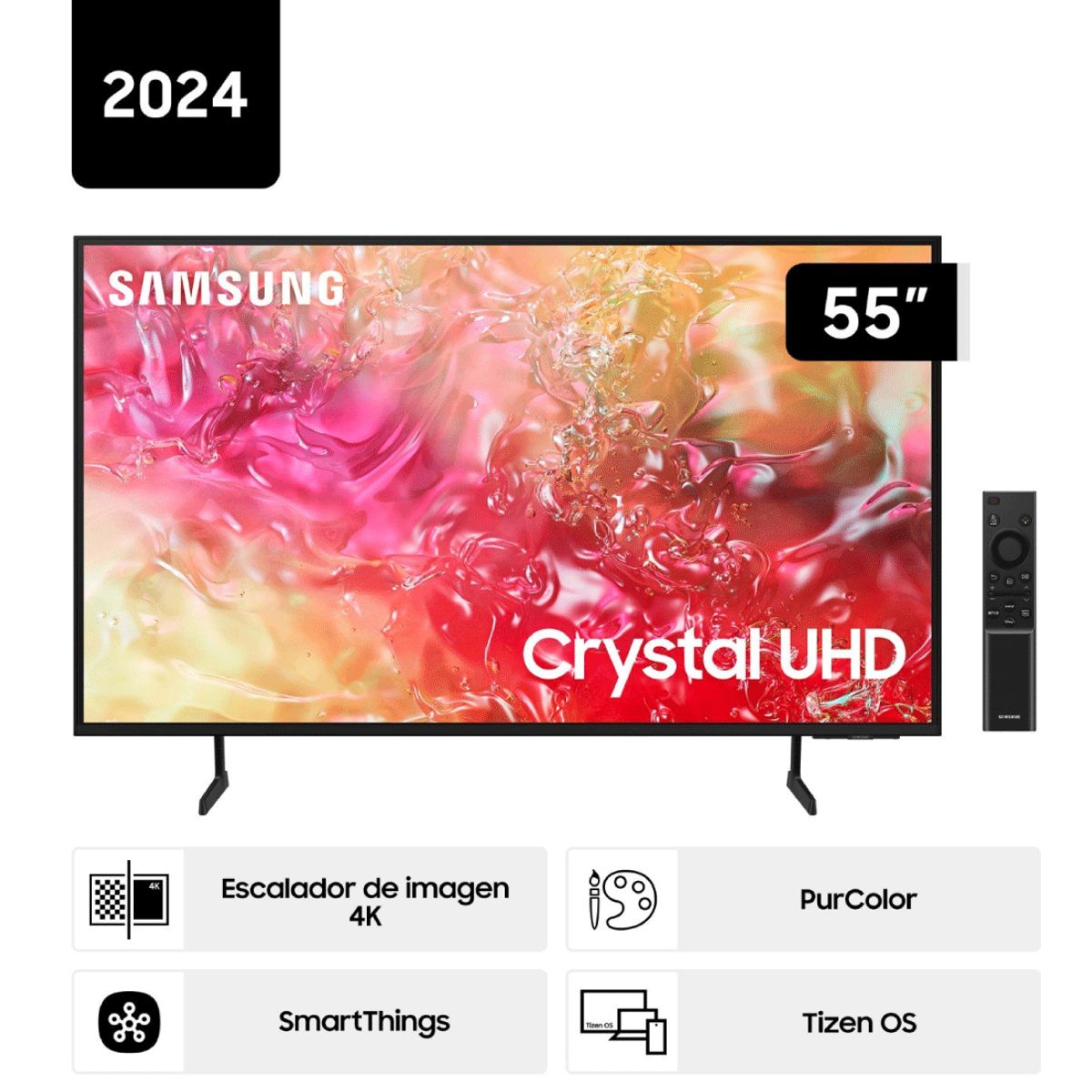 SAMSUNG - Televisor Samsung UN55DU7000GXPE de 55 Pulg. Smart Tv Crystal UHD 4K