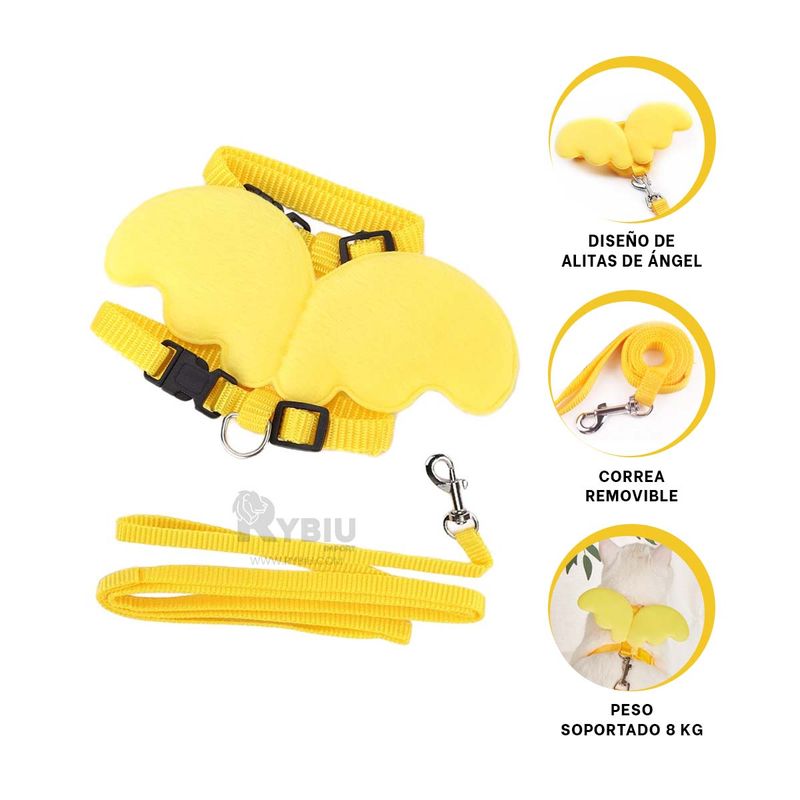 RYBIU IMPORT - Correa para Gatos en ColorAmarillo Y+Regalo Agendita