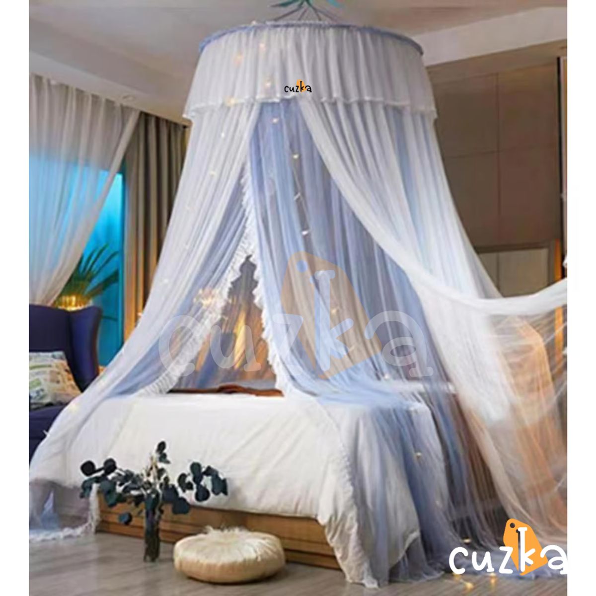 CASATEX - MOSQUITERO PRINCESA Para Cama de QUEEN BLUE