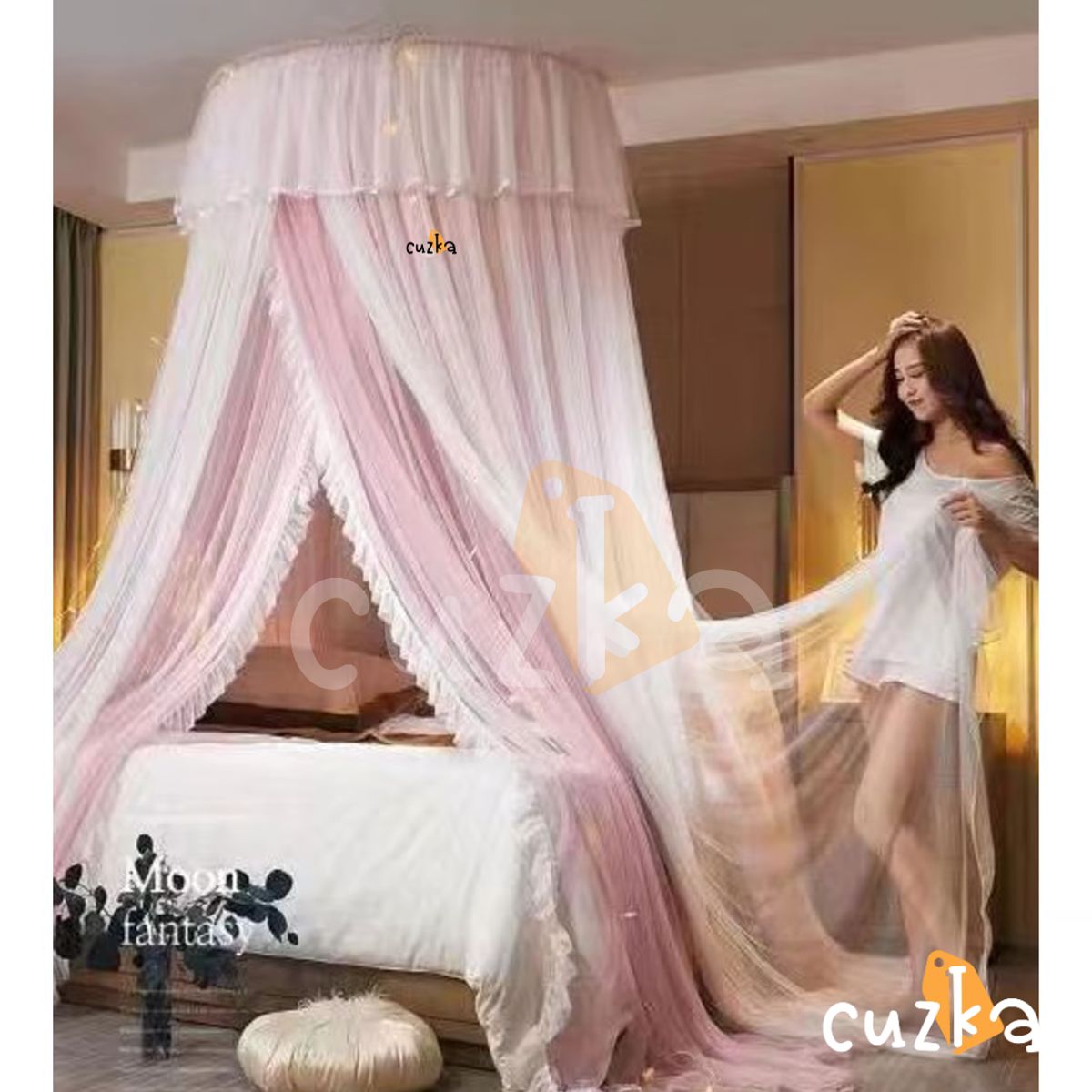 CASATEX - MOSQUITERO PRINCESA Para Cama de QUEEN PINK