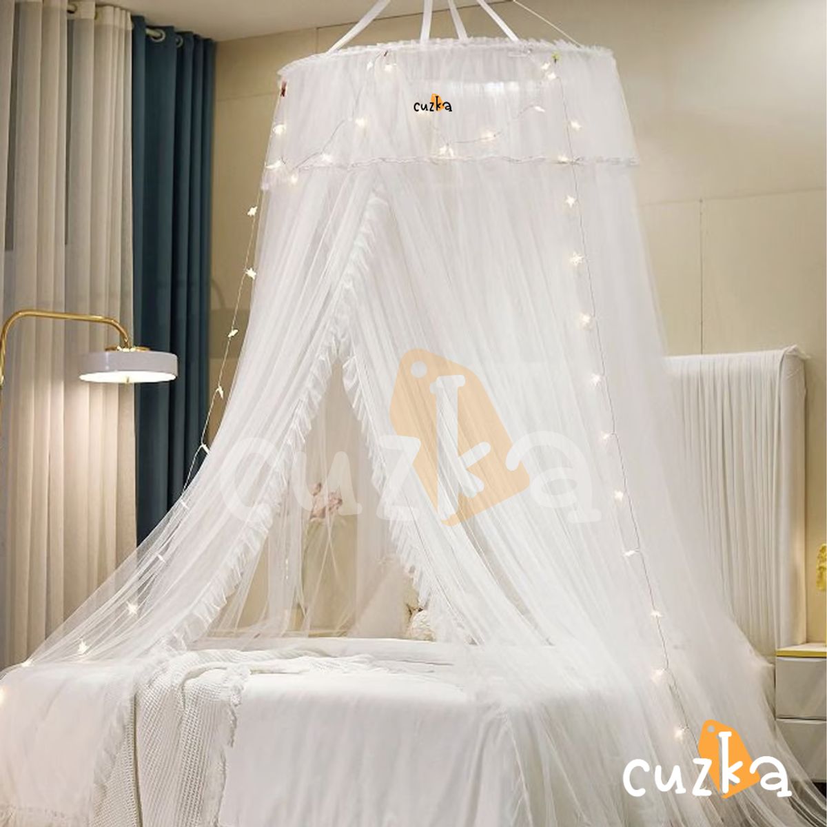 CASATEX - MOSQUITERO PRINCESA Para Cama de QUEEN BLANCO