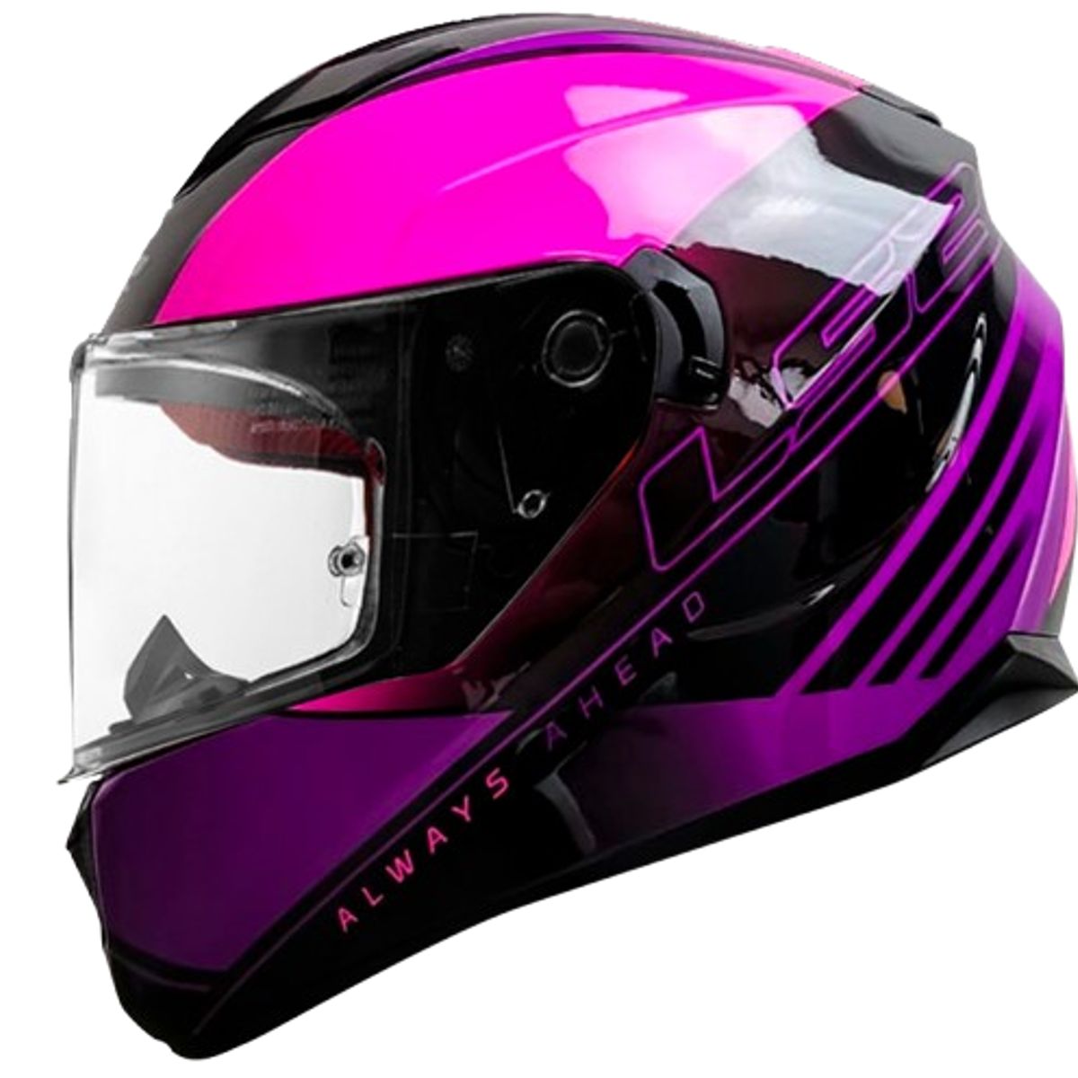 LS2 - CASCO LS2 FF320 PATH NEGRO NEON FUCSIA TALLA ¨M¨