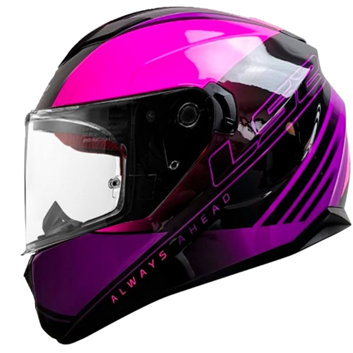 LS2 - CASCO LS2 FF320 PATH NEGRO NEON FUCSIA TALLA ¨M¨