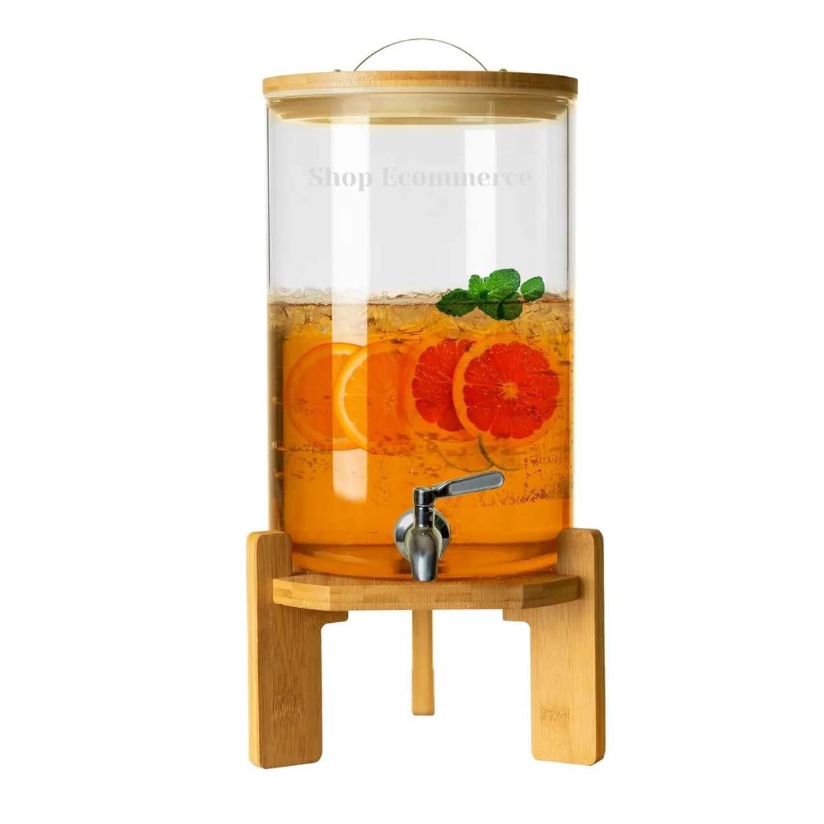 GENERICO - Dispensador de  bebidas  8 Lt   con base de madera