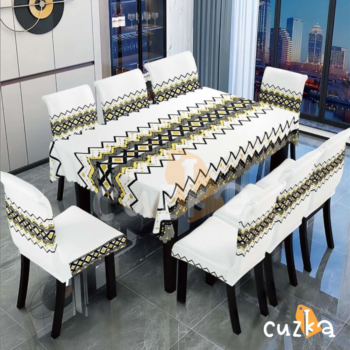 CASATEX - Mantel de Mesa y Fundas Para 6 Sillas de Tela 152 x 228cm