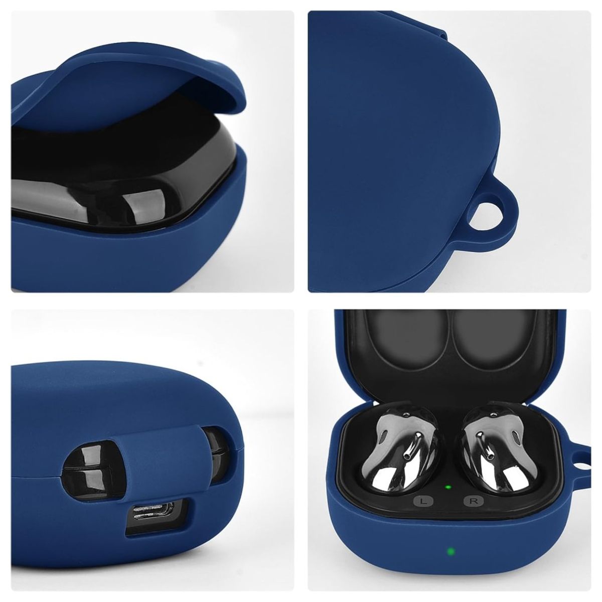 GENERICO - Case Estuche Funda para Galaxy buds Fe - Silicona Azul