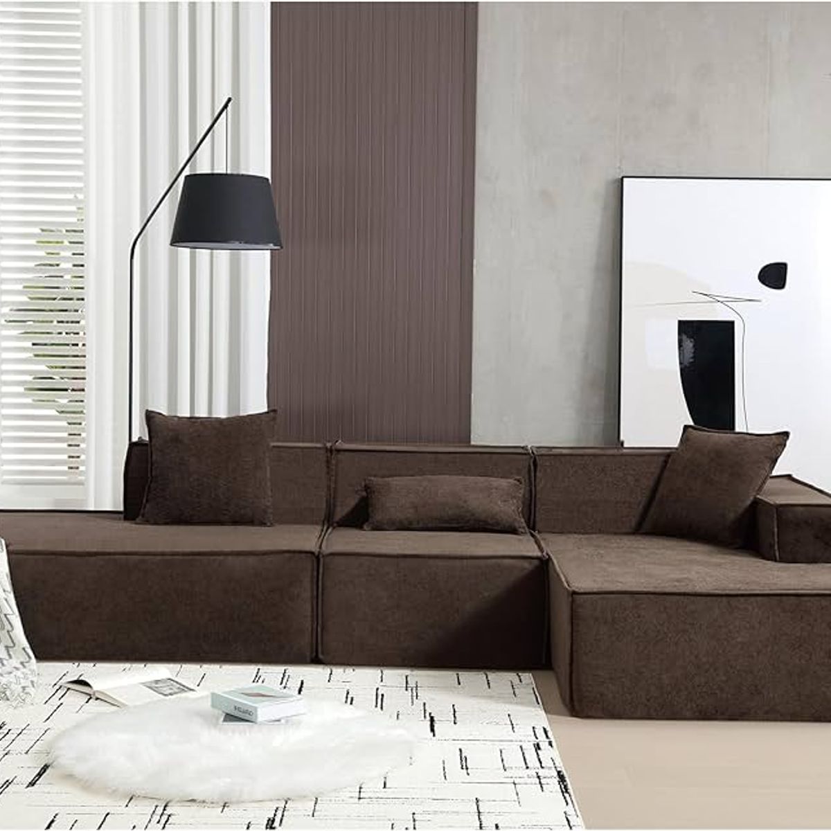 AMOBLART - Seccional BRITANI  2.0 COLOR  MARRON  LADO DERECHO