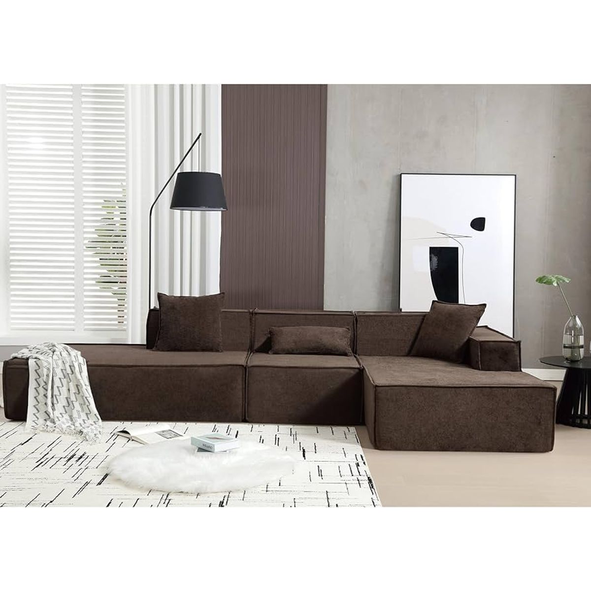 AMOBLART - Seccional BRITANI  2.0 COLOR  MARRON  LADO DERECHO