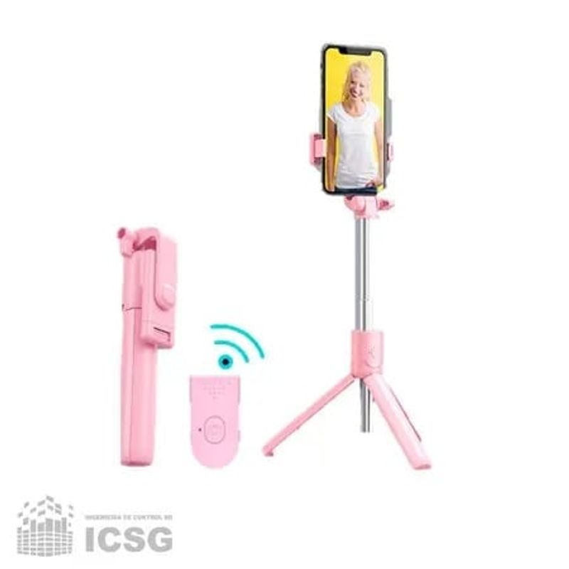 GENERICO - Selfie Stick R1s Rosa con Control remoto