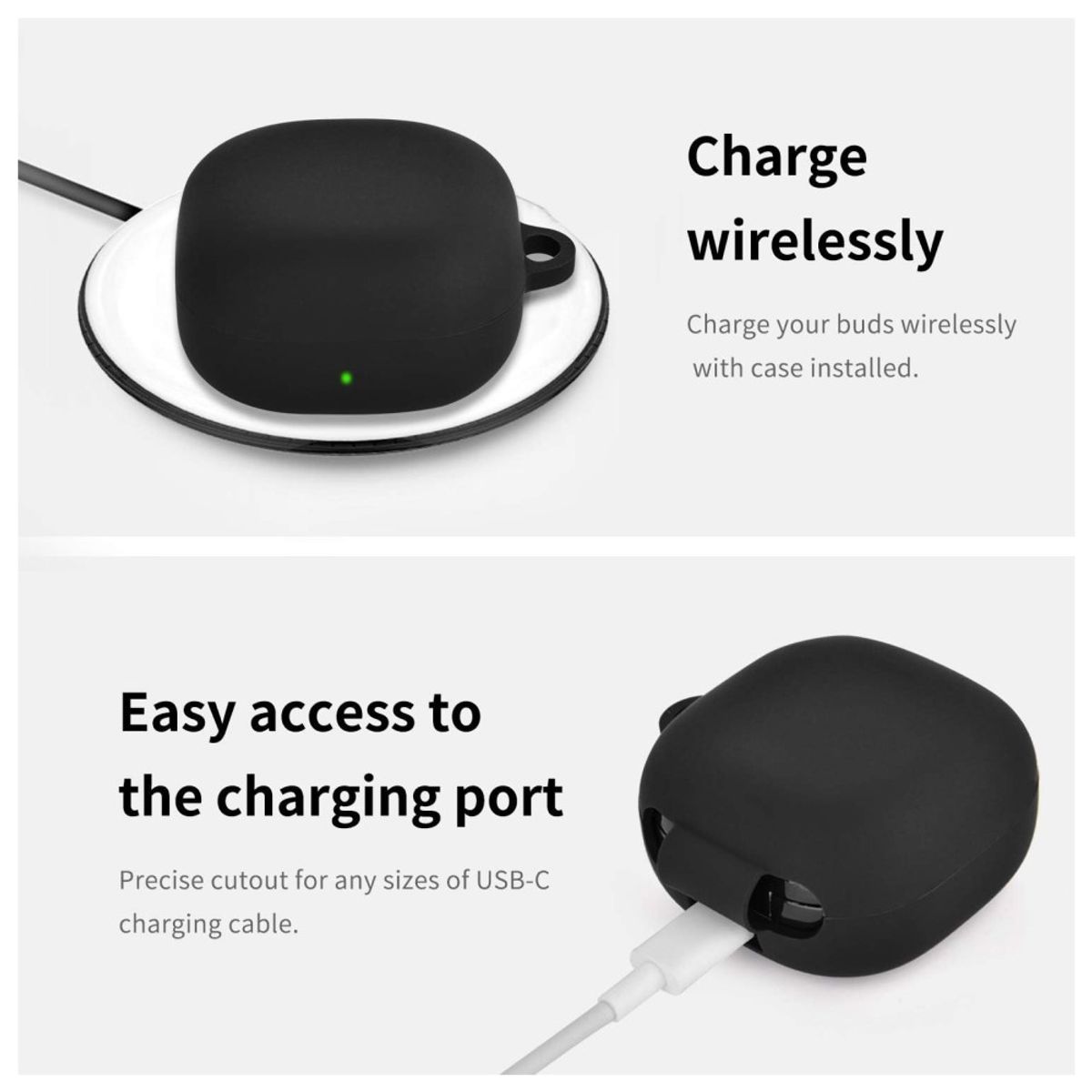 GENERICO - Case Estuche Funda para Galaxy buds 2 Pro  Silicona Negro