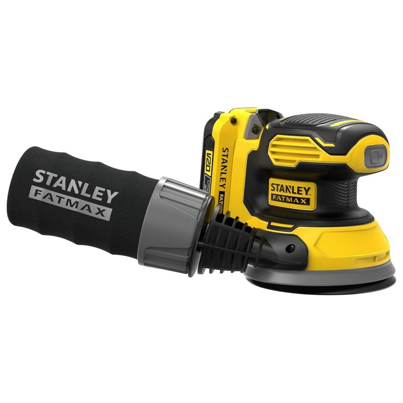 STANLEY - Lijadora roto orbital inalámbrica 20V batería 2Ah cargador 2A STANLEY