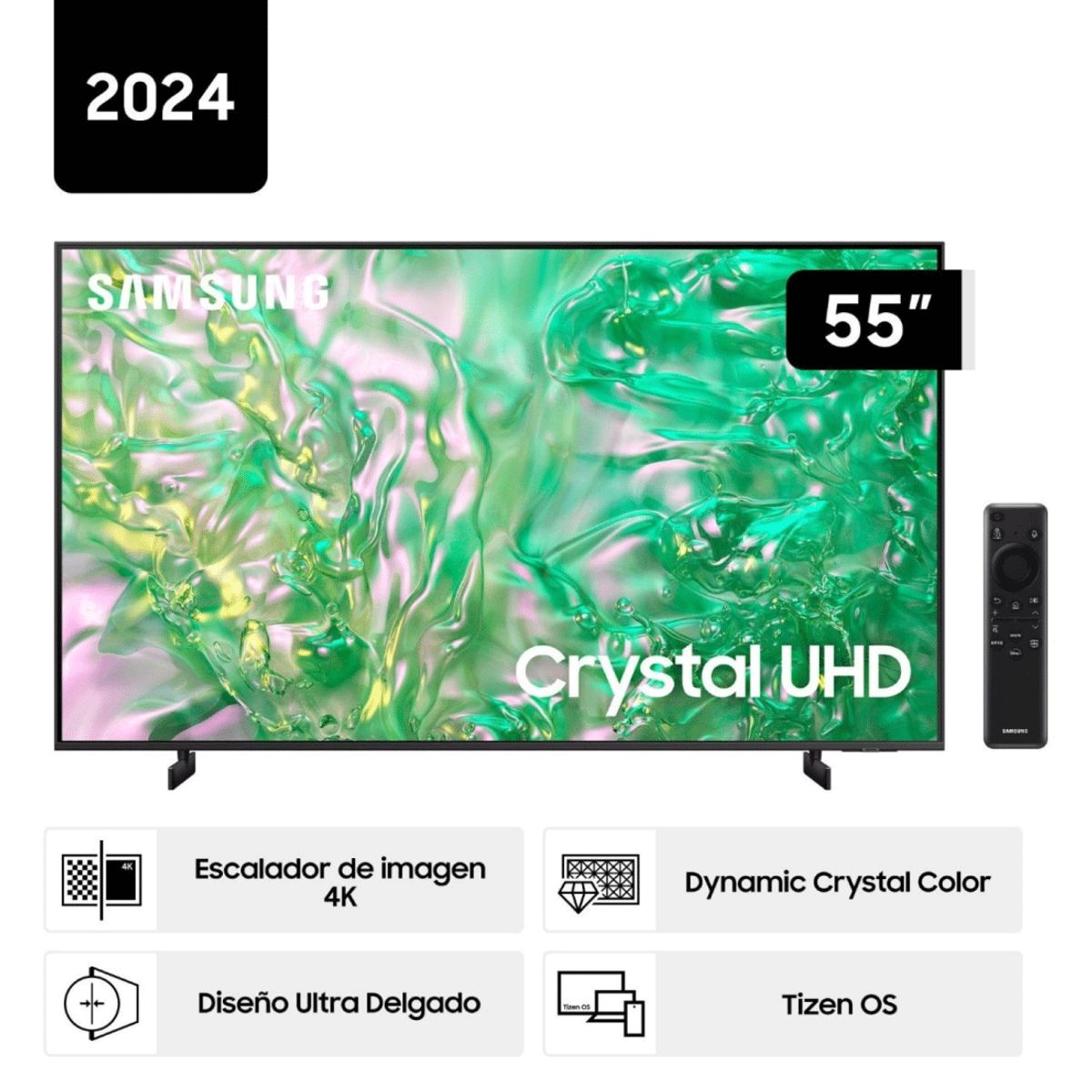 SAMSUNG - Televisor Samsung UN55DU8000GXPE de 55 Pulg. Smart Tv Crystal UHD 4K