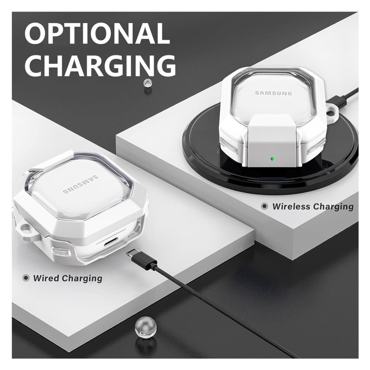 GENERICO - Case Estuche Funda para Galaxy buds 2 - TPU Blanco