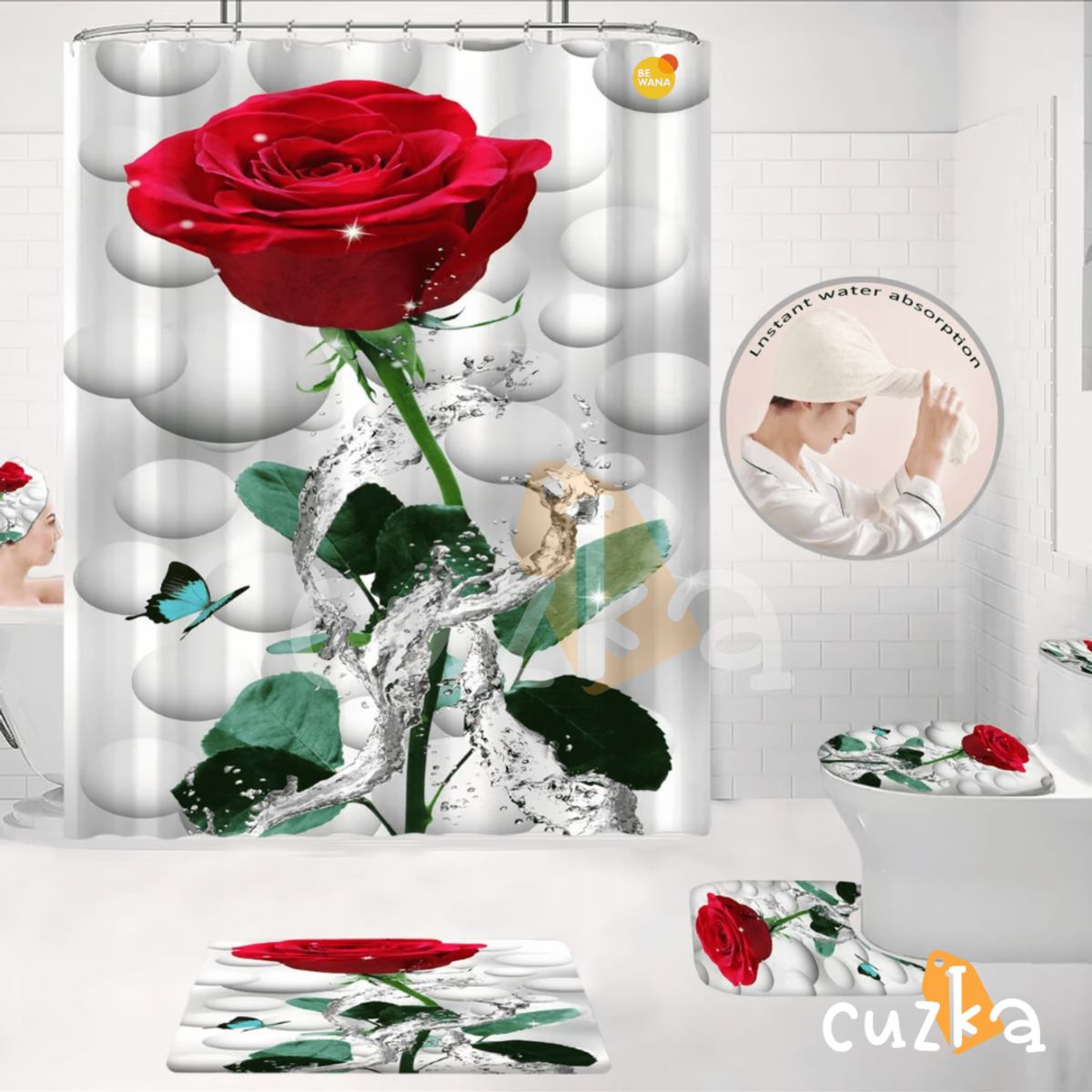 CASATEX - Juego De Baño Lujoso  De 7 Piezas Decorativas