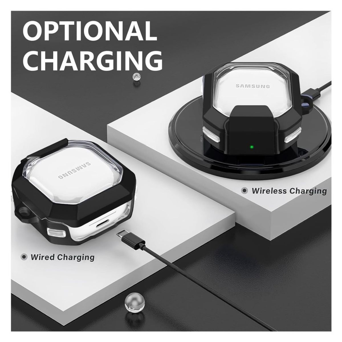 GENERICO - Case Estuche Funda para Galaxy buds Live  TPU Negro