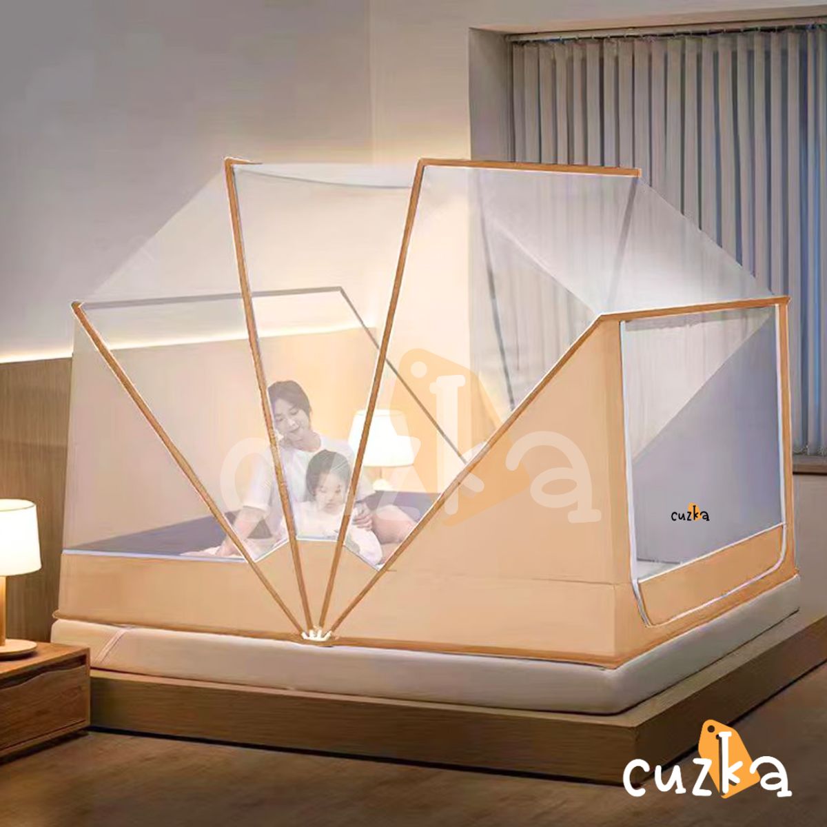 CASATEX - MOSQUITERA PORTÁTIL PLEGABLE Para Cama de 2Plz ORANGE
