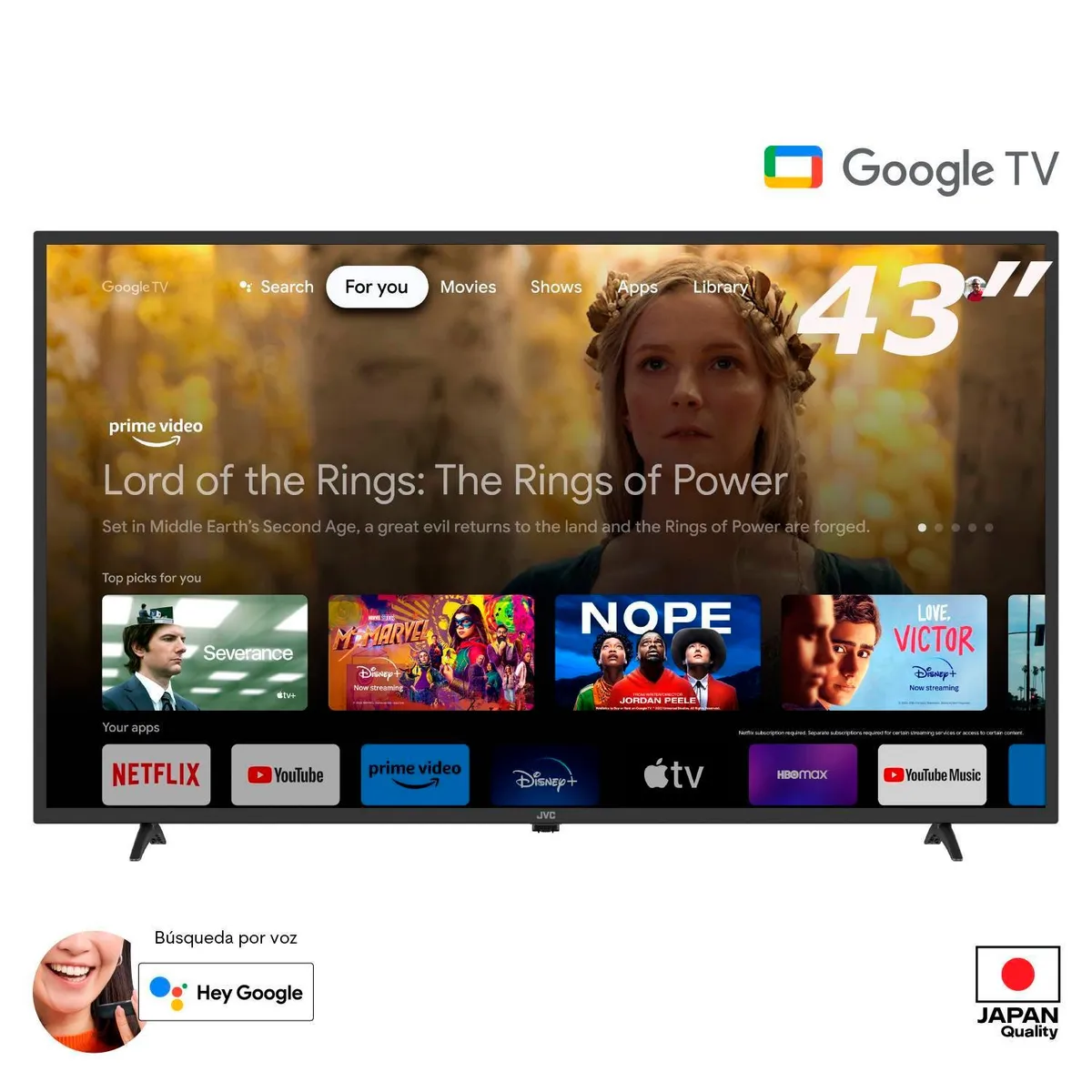 GENERICO - Televisor JVC 43 FHD SMART LT- 43KB338 Google TV