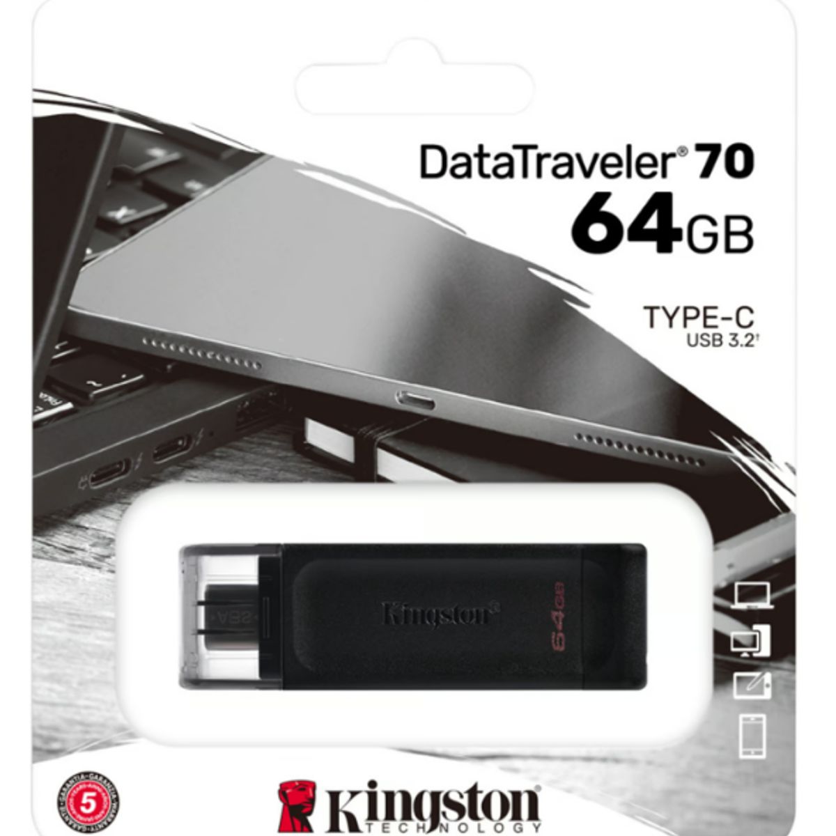 KINGSTON - MEMORIA KINGSTON USB 3.2 DT 70 64GB TIPO C