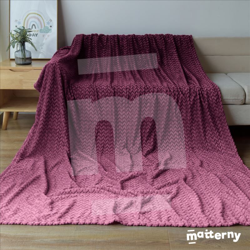 CASATEX - Manta Antialérgica Jacquard Alto Relieve Espiga QUEEN Lila