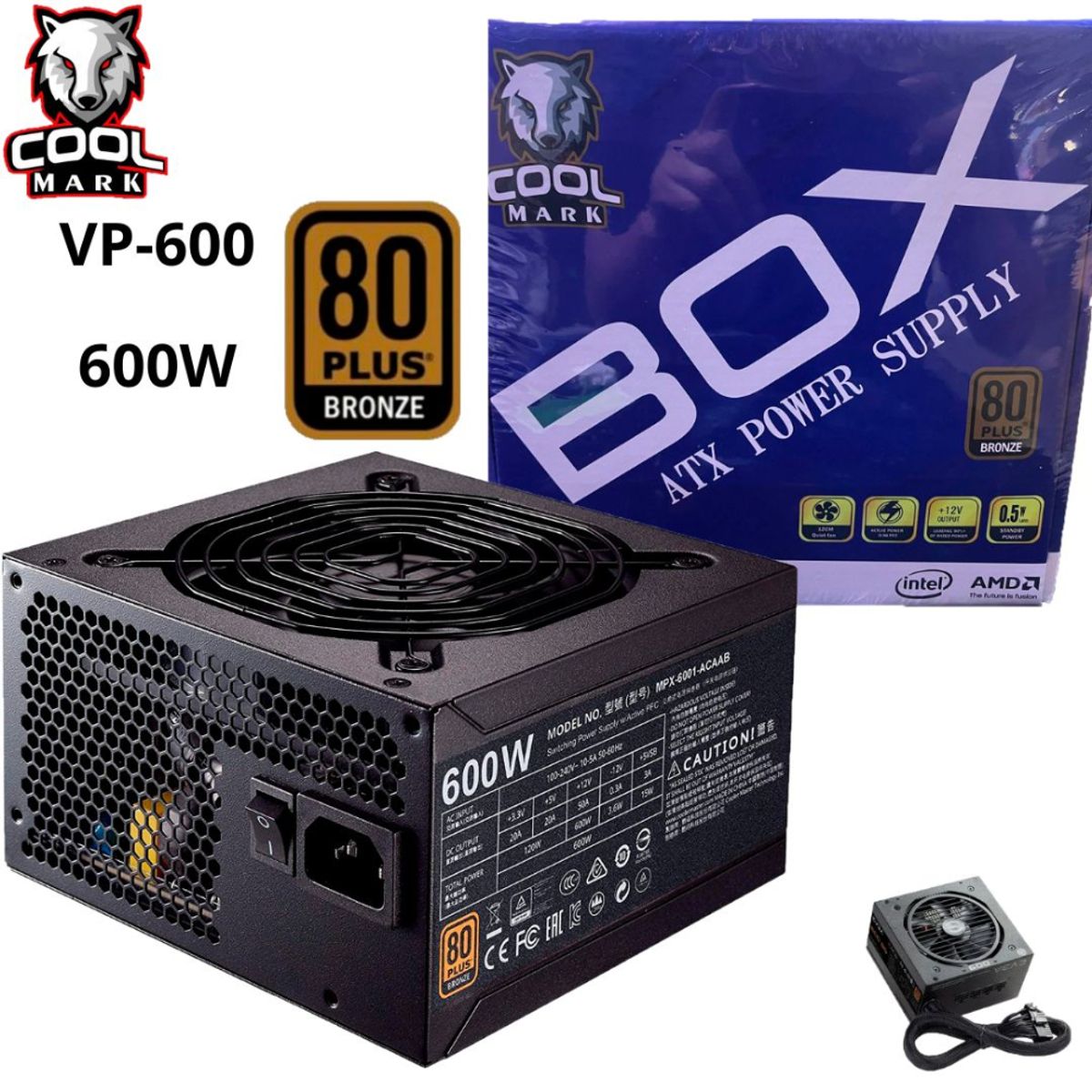 NACIONAL - Fuente De Poder 80 Plus Bronze 600wt Coolmark