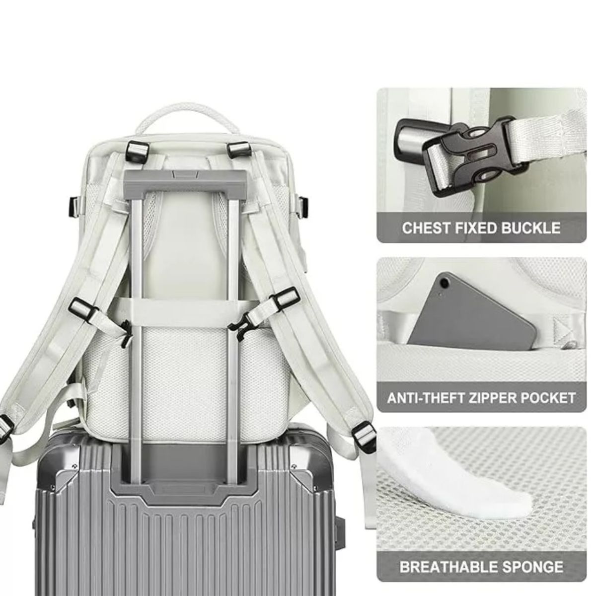 GENERICO - Mochila de Viaje Bolso de Mano Multiequipaje- Menta_.