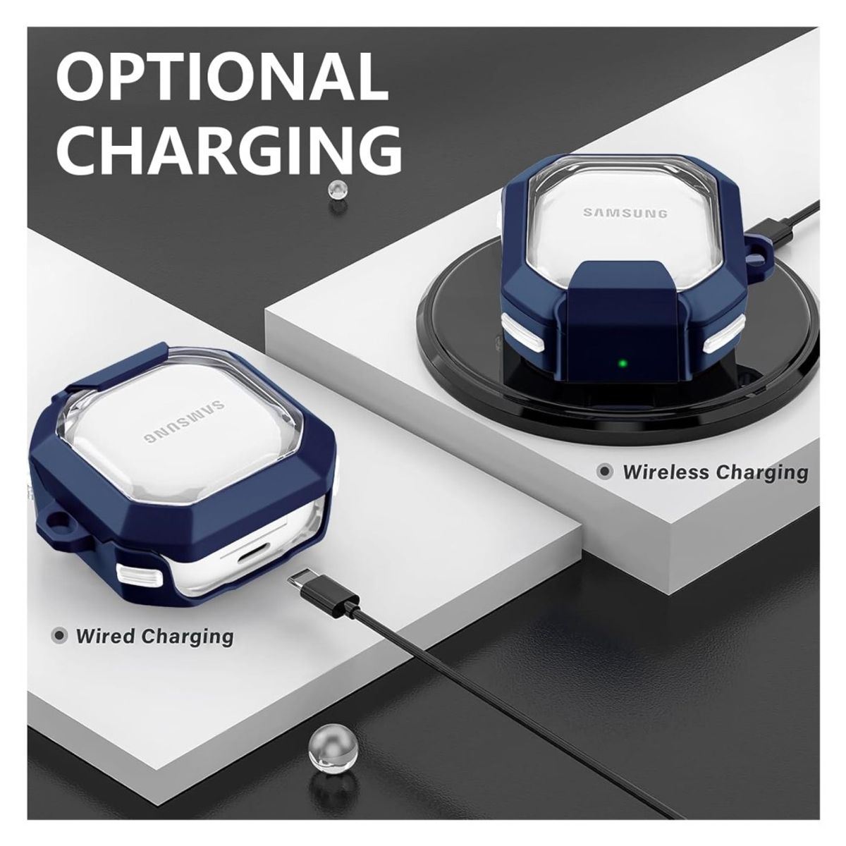 GENERICO - Case Estuche Funda para Galaxy buds Fe  TPU Azul