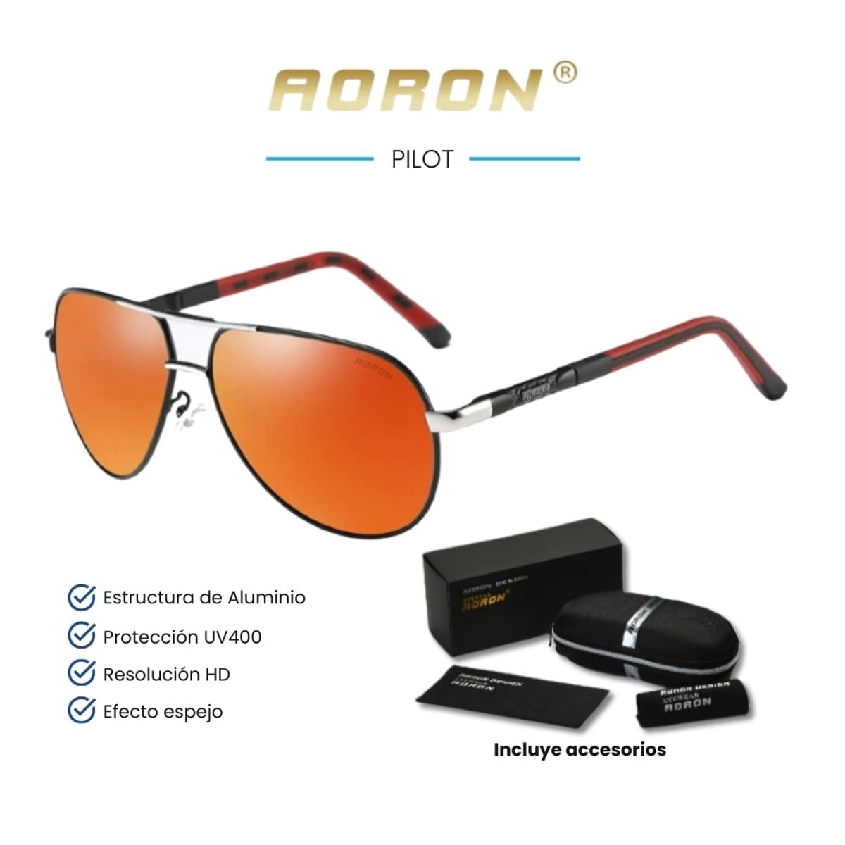 GENERICO - Lentes de Sol AORON  Pilot - Polarizados UV400