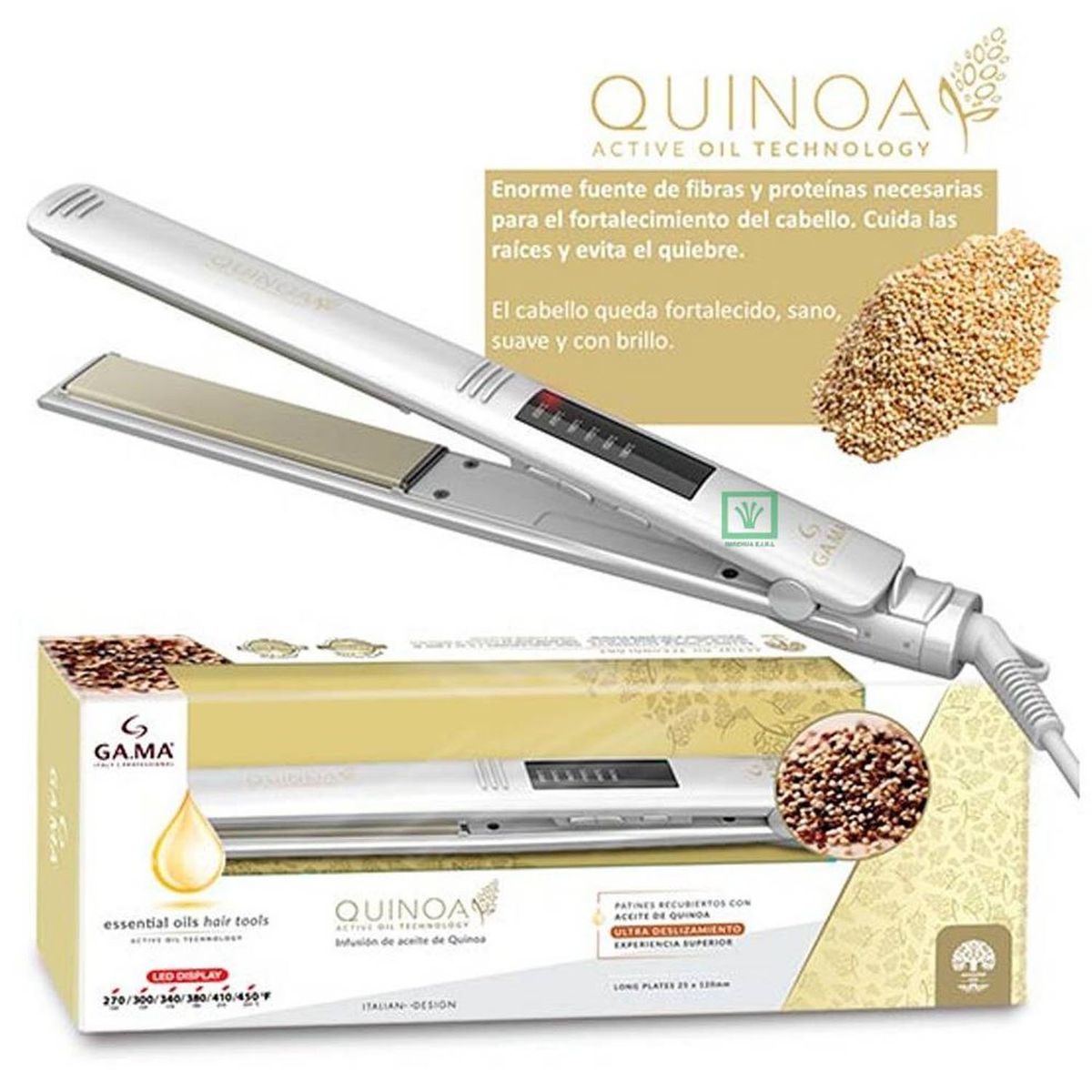 GAMA - Alisadora Elegance Led Quinoa Active Oil Antifrizz
