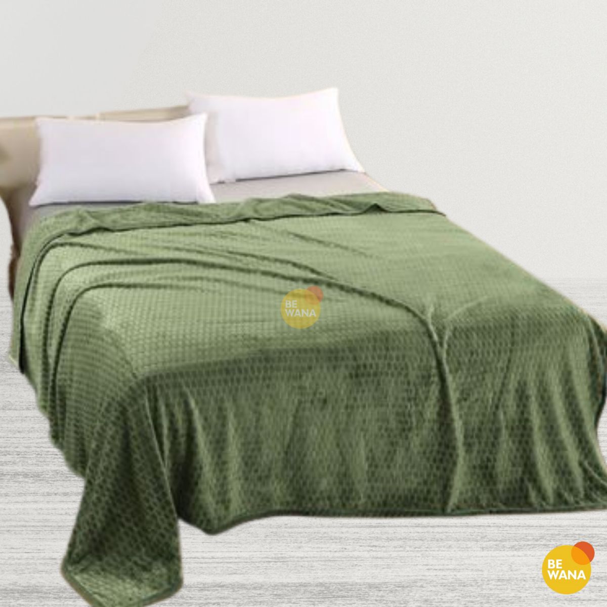 CASATEX - Manta Antialérgica Alto Relieve cuadros QUEEN Green