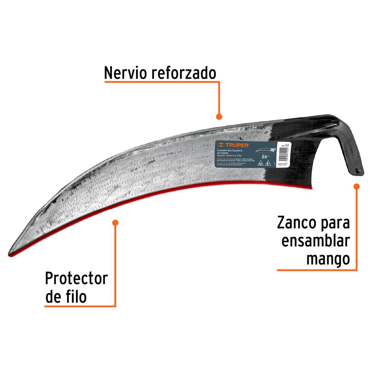 TRUPER - Guadaña PODADORA de 26 sin mango desmalesadora segar y cortar hierba