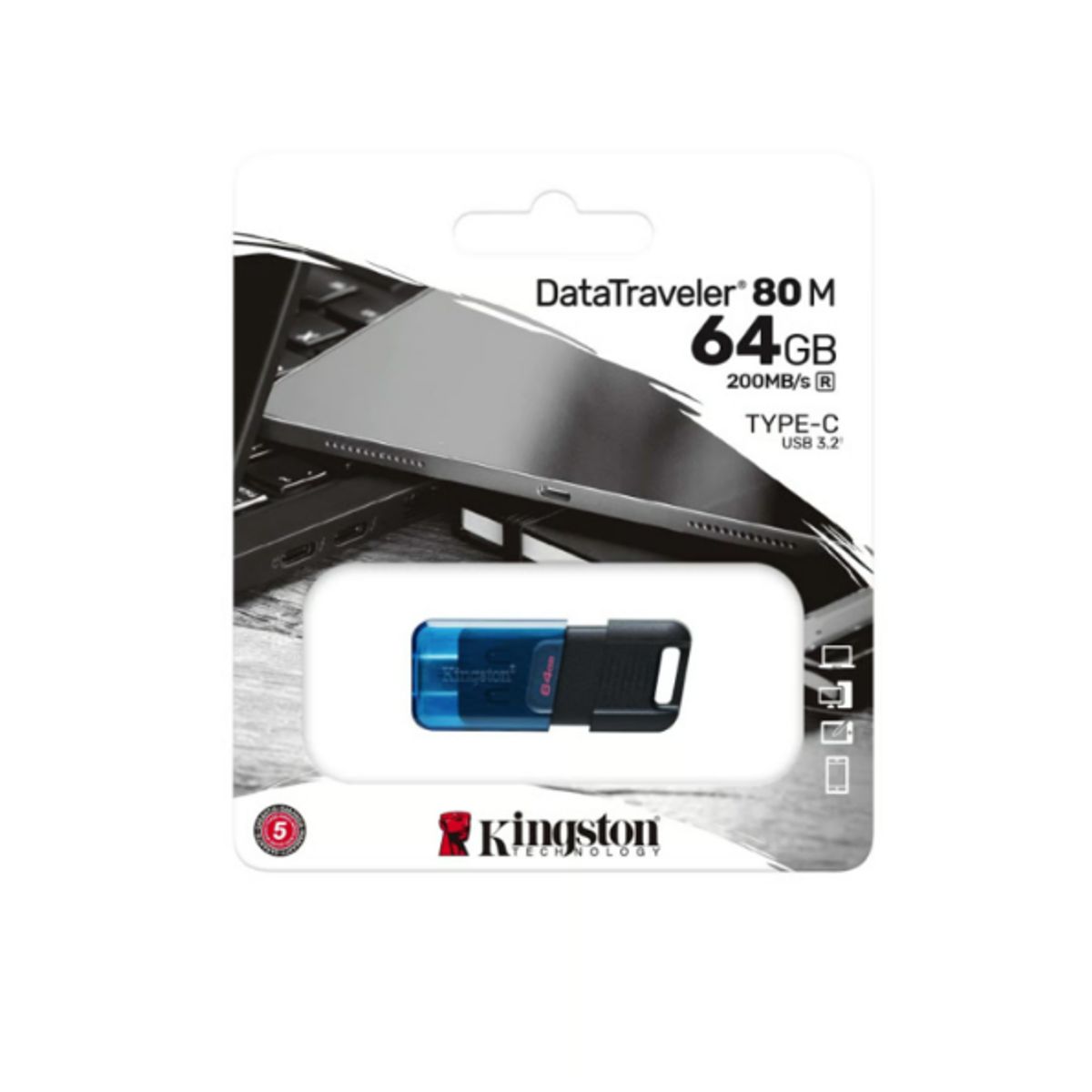 KINGSTON - MEMORIA KINGSTON USB 3.2 DT80M 64GB TIPO C