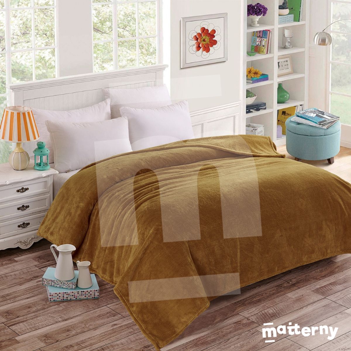 CASATEX - Manta Antialérgica Peluche CASATEX 2 PLAZAS Ocre