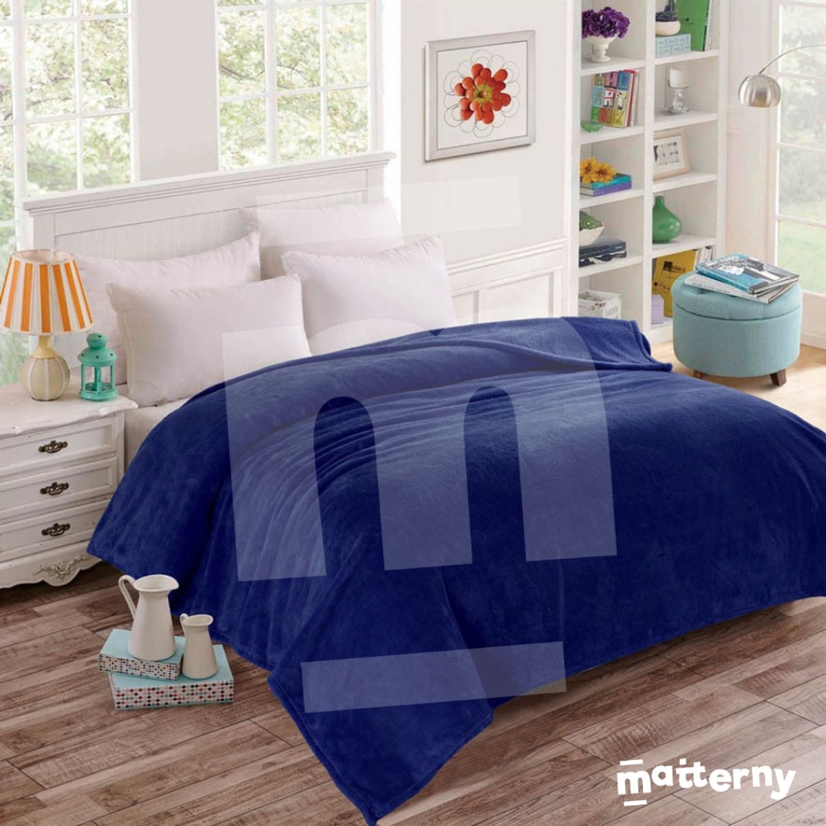 CASATEX - Manta Antialérgica Peluche CASATEX 2 PLAZAS Azul oscuro