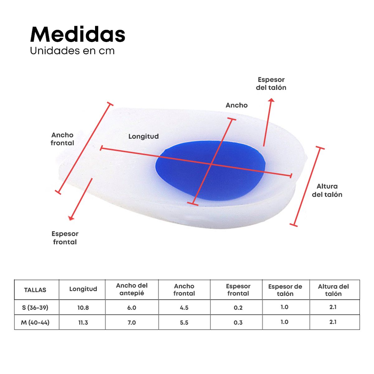 FOOT WORKS - Talonera Confort Plus - Tallas 40 a 44