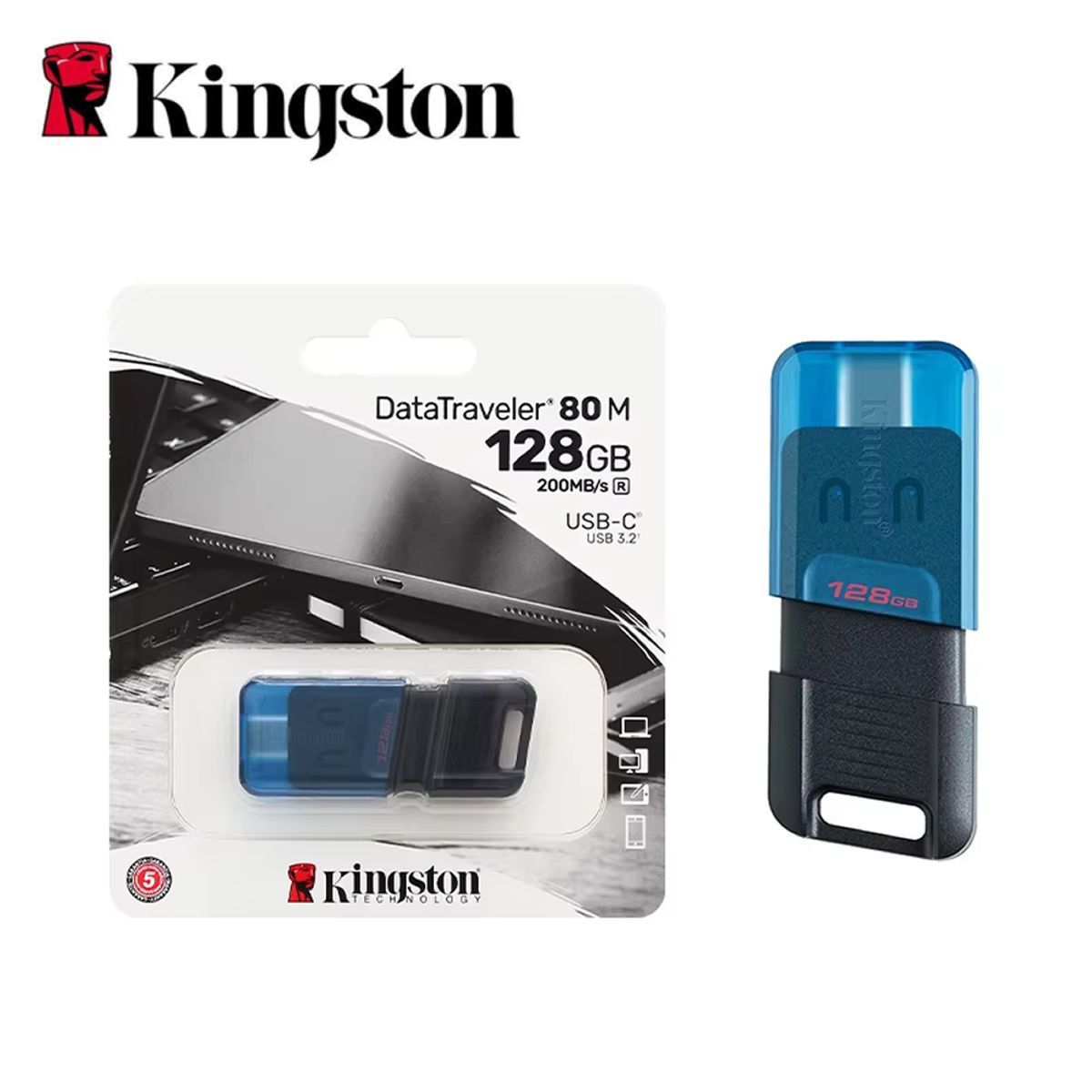 KINGSTON - MEMORIA KINGSTON USB 3.2 DT80M 128GB TIPO C